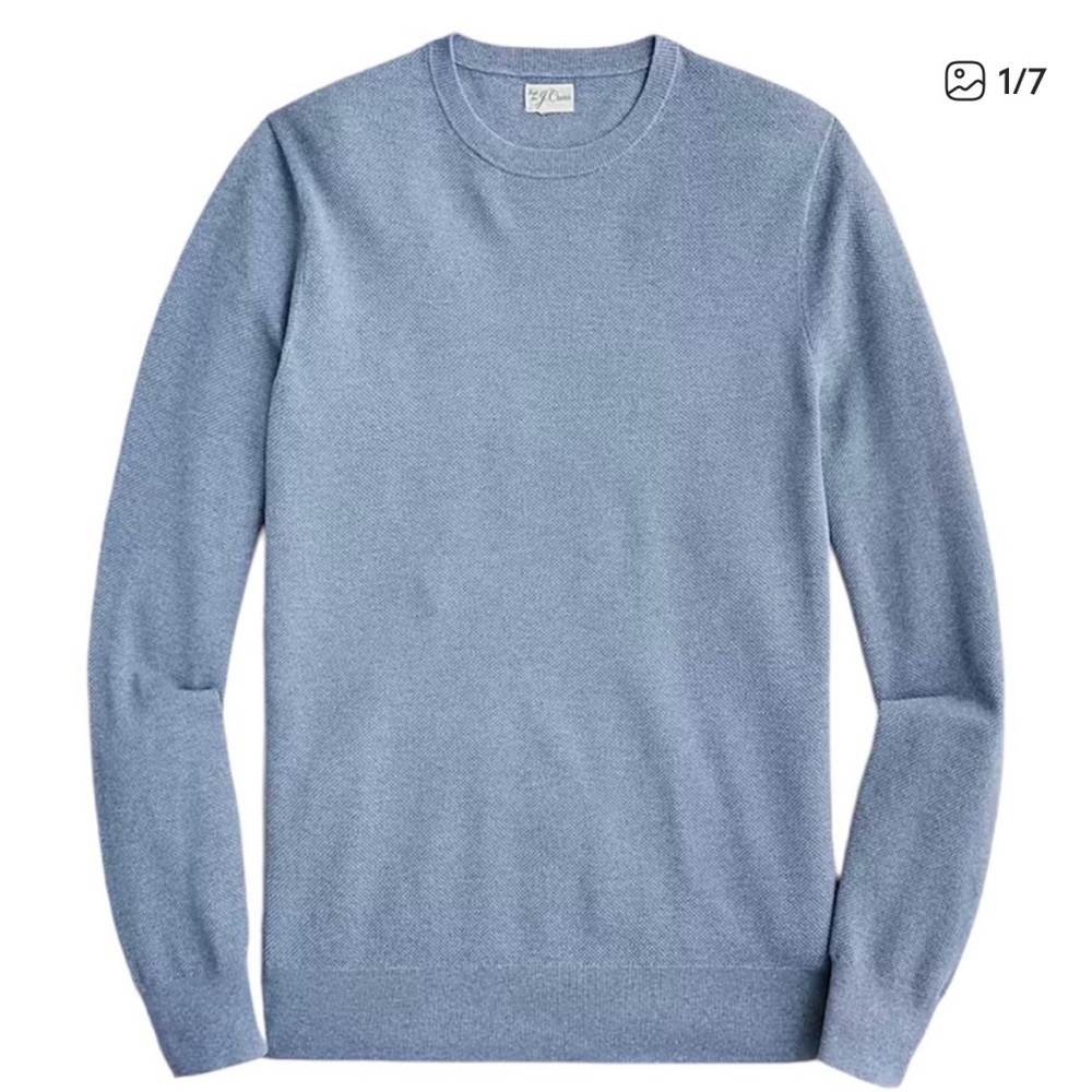 J Crew 100% Cotton Crewneck Sweater Mens Medium blue Preppy